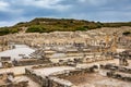 Ancient city of Kameiros on the Greek island of Rhodes in Dodekanisos archipelago. Ancient Kamiros, archaeological site. Royalty Free Stock Photo