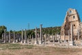 Ancient city of Perge in Antalya, Turkey. Historical ruins in the ancient city of Pamphylia