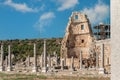 Ancient city of Perge in Antalya, Turkey. Historical ruins in the ancient city of Pamphylia