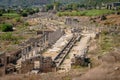 Ancient city of Perge in Antalya, Turkey. Historical ruins in the ancient city of Pamphylia