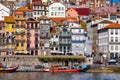 Ancient city of Porto with old multi-colored houses with red roof tiles. Portugal, Porto Royalty Free Stock Photo