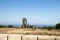 Ancient city in Rhodes Island and a ancient columns in the area.