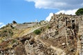 Ancient City and Ruins in Izmir during sunny day. Theater of Dionysus, Royalty Free Stock Photo