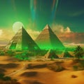 An ancient city of steampunk pyramids image generative AI