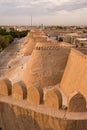 Ancient City Walls of Khiva under a Cloudy Sky Royalty Free Stock Photo