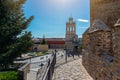 Ancient city walls in the old city of Avila, Spain