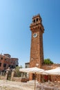 Ancient Civic Tower and Clock Tower in Murano Island - Venice Veneto Italy Royalty Free Stock Photo