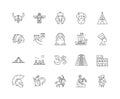 Ancient civilization line icons, signs, vector set, outline illustration concept Royalty Free Stock Photo
