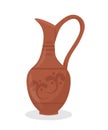 Ancient clay amphora flat vector illustration