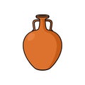 Whole ancient clay jug illustration