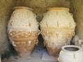 Ancient clay Minoan amphora in Crete, Greece Royalty Free Stock Photo
