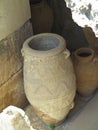 Ancient clay Minoan amphora in Crete, Greece Royalty Free Stock Photo