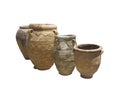 Ancient clay Minoan decorated amphora isolated Royalty Free Stock Photo