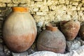 Ancient clay pots excavations into Greek city ruins