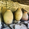 Ancient clay pots excavations into Greek city ruins