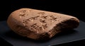 Ancient clay tablet fragment shows cuneiform script Royalty Free Stock Photo