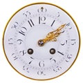 Ancient clock face with a double row of numbers isolated on whit Royalty Free Stock Photo
