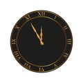 An ancient clock with roman numbers in format. New Year Concept Icon