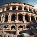 An ancient coliseum with weathered stones and a sense of grandeur, hinting at gladiatorial battles of the past3