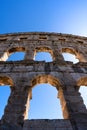 Ancient Collosseum in Pula in detail