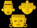 Ancient Colombia Golden face figures