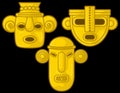 Ancient Colombia Tairona culture face figures