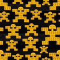 Ancient colombian golden figure seamless pattern