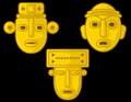 Ancient Colombia Calima culture face figures