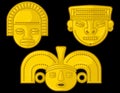 Ancient Colombia SinÃÂº Golden face figures
