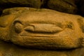 ancient colombian indigenous statue hecra in stone