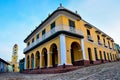 Ancient colonial-style cathedral, in typical Cuban town