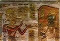 Ancient color egypt images on wall Royalty Free Stock Photo