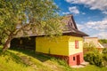 An ancient colorful house in the Vlkolinec village. Royalty Free Stock Photo