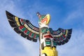 Ancient colorful Totem Pole in Duncan, British Columbia, Canada.