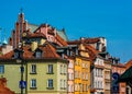 Ancient colorful townhouses in Old town in Warsaw