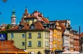 Ancient colorful townhouses in Old town in Warsaw