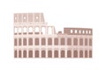 Ancient Colosseum building. Roman Coliseum in Italy. Old Italian architecture. Great Rome landmark. Antique imperial