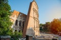 Ancient Colosseum with green trees on sides Rome, Italy in the morning Royalty Free Stock Photo