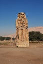 Ancient colossi of Memnon in Egypt, Luxor, Africa Royalty Free Stock Photo