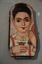 Ancient Colourful Egyptian Stela of a Young Woman, Brooklyn Museum ,New York, USA