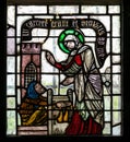 Nativity stained glass church window Royalty Free Stock Photo