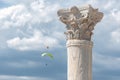 Ancient column at Kourion archaeological site. Limassol District, Cyprus