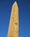 Ancient column, obelisk and pillar in Temple of Karnak. Egypt Royalty Free Stock Photo