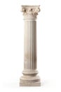 Ancient column or pillar. Ionic, Doric and Corinthian style architecture design. On white background. Generative Ai