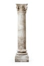 Ancient column or pillar. Ionic, Doric and Corinthian style architecture design. On white background. Generative Ai Royalty Free Stock Photo