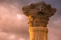 Ancient column at the Roman city of Kourion. Limassol District,