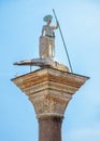 Statue of St Theodore on the Piazza San Marco in Venice Royalty Free Stock Photo