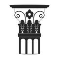 Ancient column vector black icon. Vector illustration pillar of antique on white background. Isolated black illustration Royalty Free Stock Photo