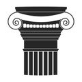 Ancient column vector black icon. Vector illustration pillar of antique on white background. Isolated black illustration Royalty Free Stock Photo