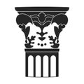 Ancient column vector black icon. Vector illustration pillar of antique on white background. Isolated black illustration Royalty Free Stock Photo